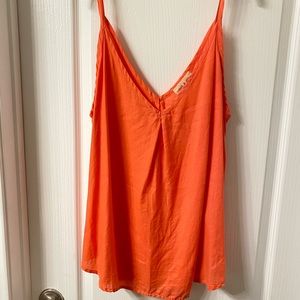 Anthro Cloth & Stone Coral Linen Top Size XL